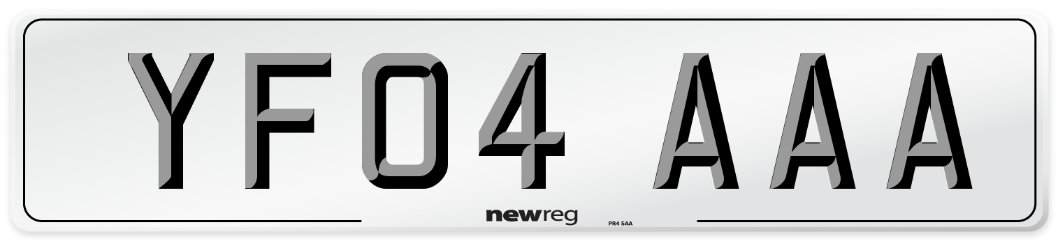 YF04 AAA Number Plate from New Reg